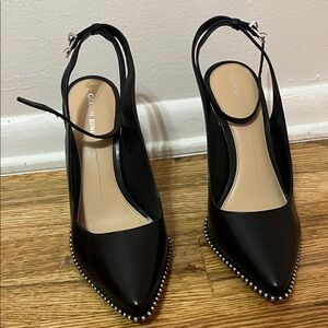 GIANINI BINI Black Studded Pointed Toe Heels 👠